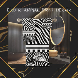 Exotic Animal Black and White Zebra Print Totuch Badhandtuch Set