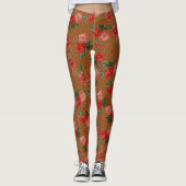 Exotic Animal Leopard drucken beleidigende rote Bl Leggings (Vorderseite)