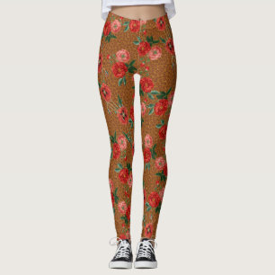 Exotic Animal Leopard drucken beleidigende rote Bl Leggings