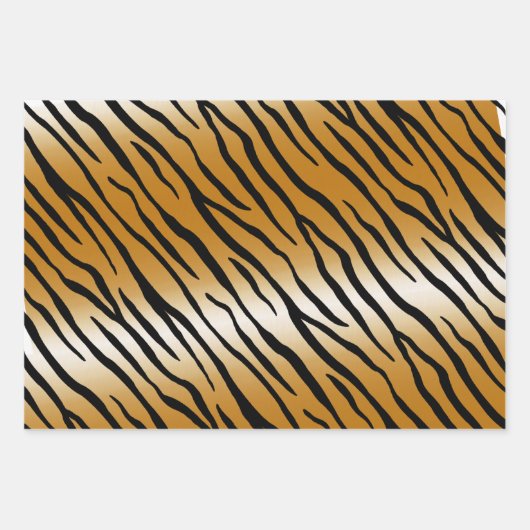 Exotic Animal Print Collection Zebra Tiger Cheetah Geschenkpapier Set (Vorderseite 2)