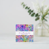 Exotic Animal Print Square Business Card Quadratische Visitenkarte (Stehend Vorderseite)