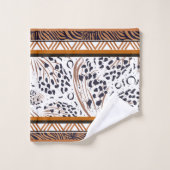 Exotic Animal Prints Brown, Rust, Black Graphics Badhandtuch Set (Waschlappen)