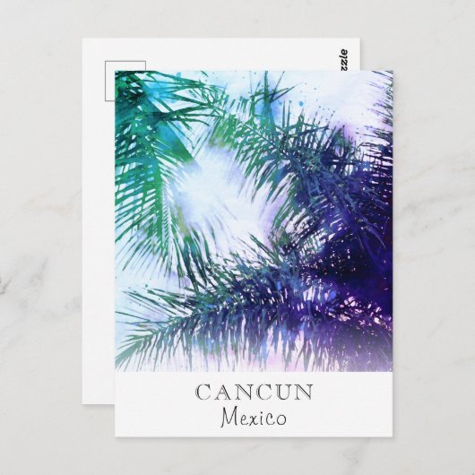 *~* Exotic AP25 Palm Leaf Personalize - Travel Postkarte (Vorne/Hinten)