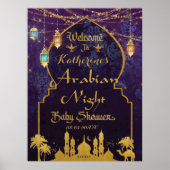 Exotic Arabian Nights Lanterns Baby Dusche Willkom Poster (Vorne)