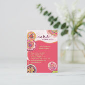 Exotic Asian Lotus Patterns Pink Visitenkarte (Stehend Vorderseite)