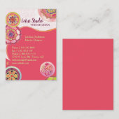 Exotic Asian Lotus Patterns Pink Visitenkarte (Vorne/Hinten)