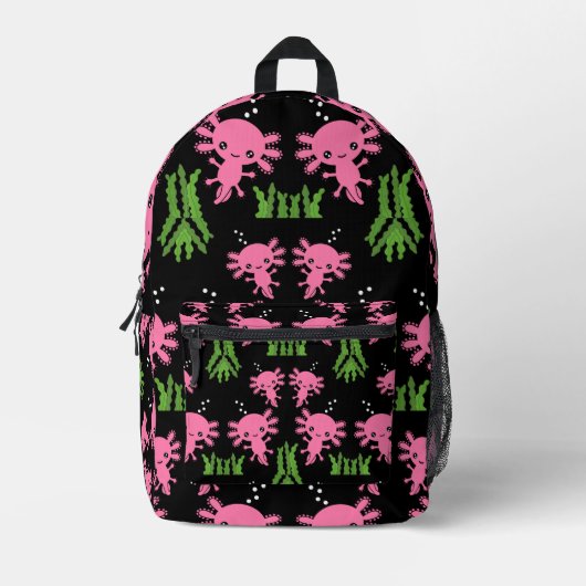 Exotic Axototl Salamander Bedruckter Rucksack (Vorderseite)