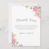 Exotic Baby Dusche Rose Fdventure Dankeskarte (Vorderseite)