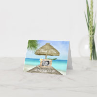 Exotic Beach Custom Foto Hochzeit Danke Karte