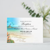 Exotic Beach Empfang fragte mich über Namen im San Einladung (Stehend Vorderseite)