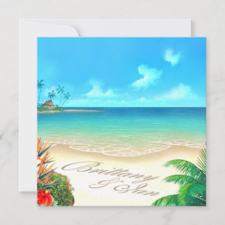 Exotic Beach (frag mir, deine Namen in Sand zu set Einladung