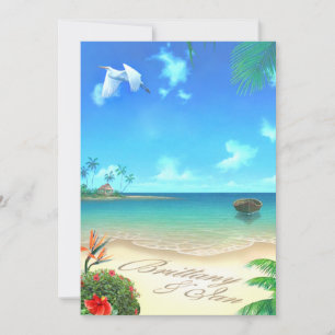 Exotic Beach (frag mir, deine Namen in Sand zu set Einladung