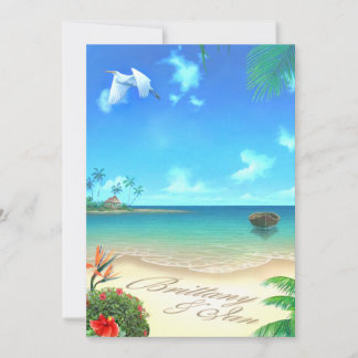 Exotic Beach (frag mir, deine Namen in Sand zu set Einladung