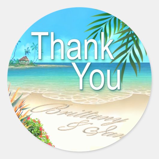 Exotic Beach (frag mir, deine Namen in Sand zu set Runder Aufkleber (Vorderseite)
