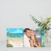 Exotic Beach fragte mir, Ihre Namen in den Sand zu Dankeskarte (Stehend Vorderseite)