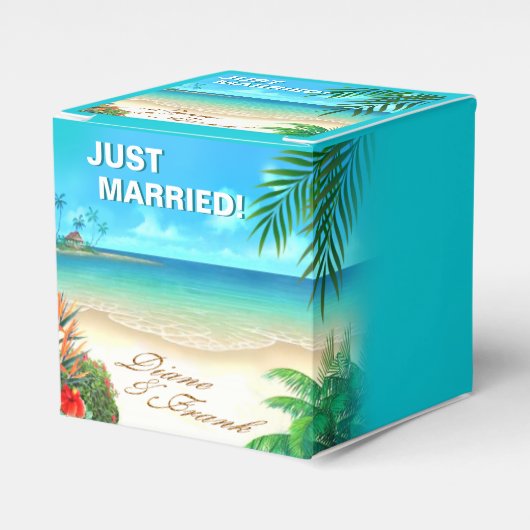 Exotic Beach FRAGTE mir, IHRE NAMEN IN SAND ZEICHN Geschenkschachtel (Vorderseite)