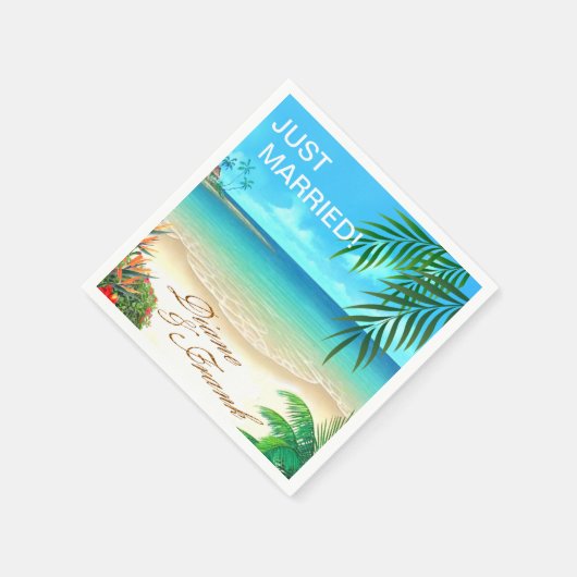 Exotic Beach FRAGTE mir, IHRE NAMEN IN SAND ZEICHN Serviette (Ecke)