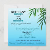 Exotic Beach Jamaica Empfang erhält Namen im Sand Einladung (Rückseite)