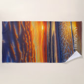 Exotic Beach Sunset in Barbados Strandtuch (Vorderseite)