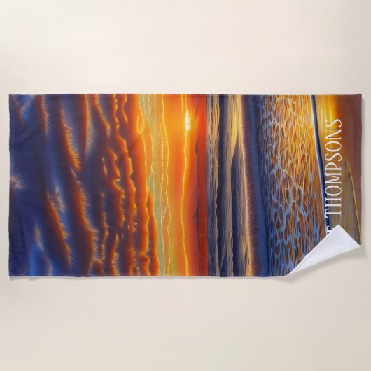 Exotic Beach Sunset in Barbados Strandtuch (Vorderseite)