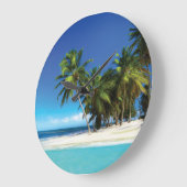 Exotic beach throw pillow große wanduhr (Winkel)