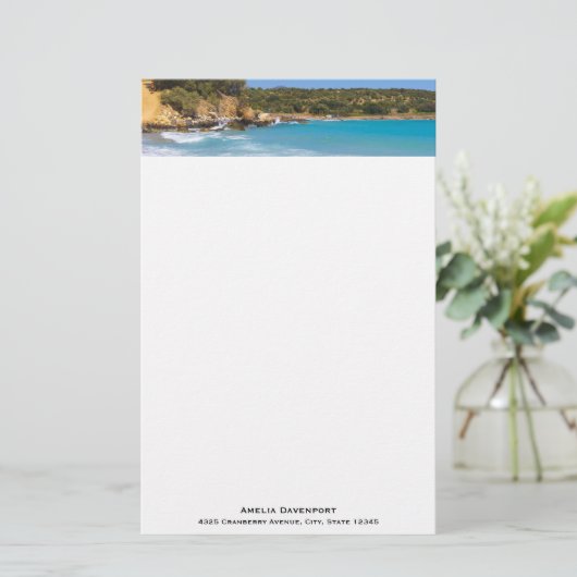 Exotic Beach Tropical Island Paradise Briefpapier (Stehend Vorderseite)