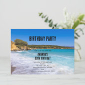 Exotic Beach Tropical Island Paradise Geburtstag Einladung (Stehend Vorderseite)