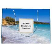 Exotic Beach Tropical Island Paradise Geburtstag Große Geschenktüte (Rückseite)