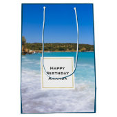 Exotic Beach Tropical Island Paradise Geburtstag Mittlere Geschenktüte (Rückseite)