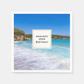 Exotic Beach Tropical Island Paradise Geburtstag Serviette (Vorderseite)