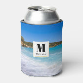 Exotic Beach Tropical Island Paradise Monogram Dosenkühler (Kanne Vorderseite)