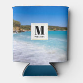 Exotic Beach Tropical Island Paradise Monogram Dosenkühler (Vorderseite)