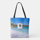 Exotic Beach Tropical Island Paradise Monogram Tasche (Rückseite)