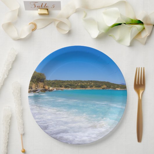 Exotic Beach Tropical Island Paradise Pappteller (Hochzeit)