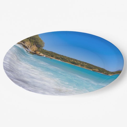 Exotic Beach Tropical Island Paradise Pappteller (Schrägansicht)