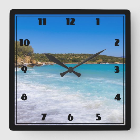 Exotic Beach Tropical Island Paradise Quadratische Wanduhr (Vorderseite)