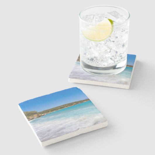 Exotic Beach Tropical Island Paradise Steinuntersetzer (Seitenansicht)