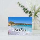 Exotic Beach Tropical Island Paradise Vielen Dank Postkarte (Stehend Vorderseite)
