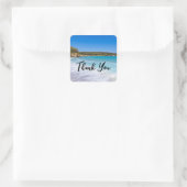 Exotic Beach Tropical Island Paradise Vielen Dank Quadratischer Aufkleber (Tasche)