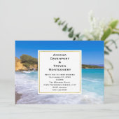 Exotic Beach Tropical Island Paradise Wedding Einladung (Stehend Vorderseite)