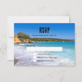 Exotic Beach Tropical Island Paradise Wedding RSVP Karte