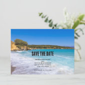 Exotic Beach Tropical Island Paradise Wedding Save The Date (Stehend Vorderseite)