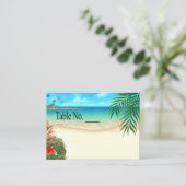 Exotic Beach Tropical Palm Tree Plaçecard Platzkarte (Stehend Vorderseite)