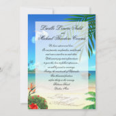 Exotic Beach Wedding "Imitats Vellum" Einladung (Vorderseite)