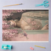 Exotic Beauty Arabesque Bird & Floral Portrait Seidenpapier (Basteln)