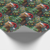 Exotic Bengal Cat Jungle Christmas Playtime Art Geschenkpapier (Ecke)