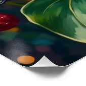 Exotic Bengal Cat Jungle Christmas Playtime Art Poster (Ecke)