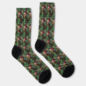 Exotic Bengal Cat Jungle Christmas Playtime Art Socken (Rechts)
