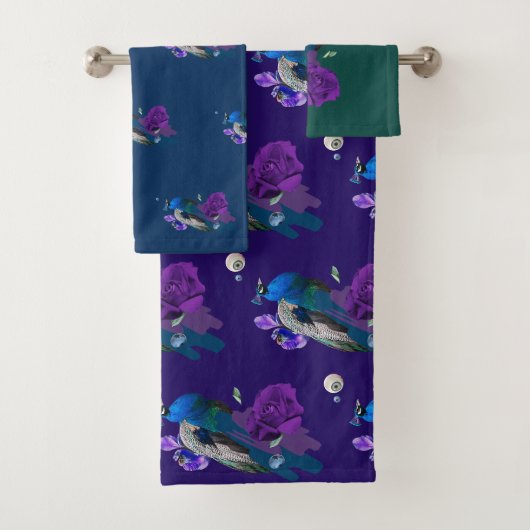 Exotic Bird Design Badhandtuch Set (Insitu)