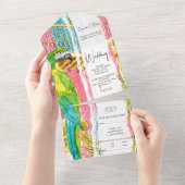 Exotic Bird Highlights Karibische Hochzeit All In One Einladung (Abreißen)